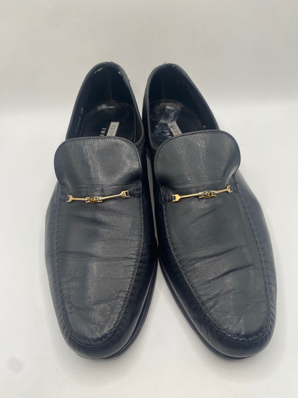 Florsheim Imperial Men’s 11D Black Leather Bit Loafers Made USA Dress Shoes